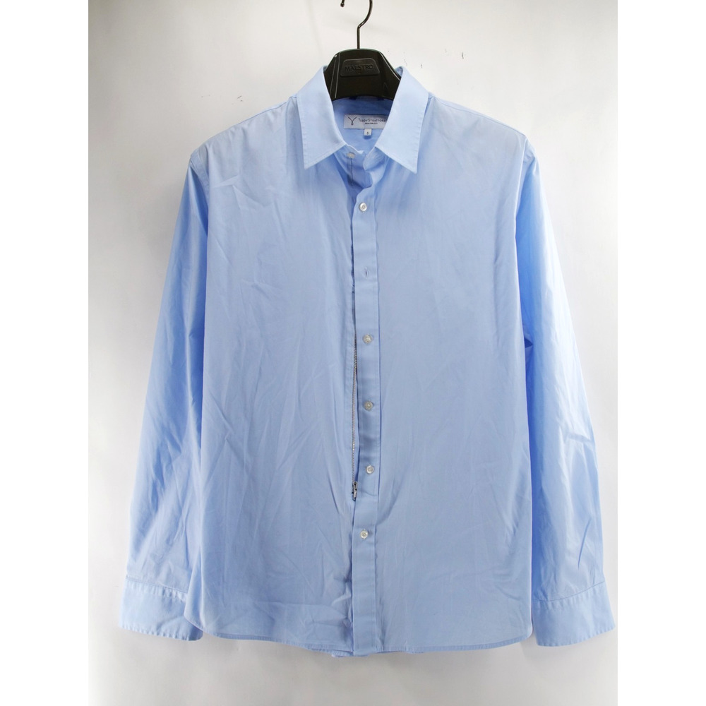 Teddy Stratford Shirt Mens 5 XL Blue Cotton Blend Button Up Casual Preppy Zip